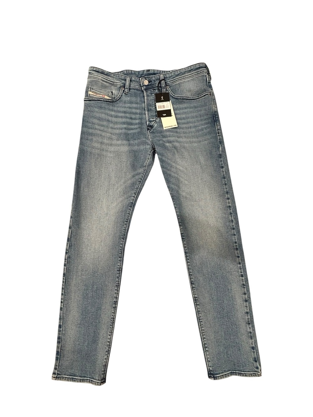 Diesel Industry Buster Tapered Men's Light Wash Blue Jeans 33x32 NWT Designer